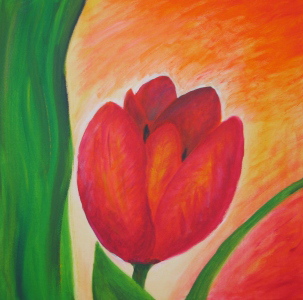 Acryl-Bild einer Tulpe